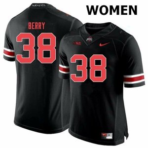 NCAA Ohio State Buckeyes Women's #38 Rashod Berry Black Out Nike Football College Jersey OQU1345JY